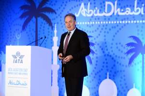 James Hogan, Etihad Airways President and CEO, delivering the keynote address at the IATA Aviation Day in Abu Dhabi today