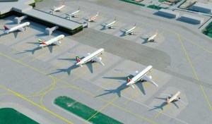 new terminal parking widebodies and pier